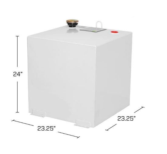 Delta Jobox 50 Gallon Square Steel Liquid Transfer Tank in White Dodge Ram Chevy Duramax Ford F-150 Super Duty 485000