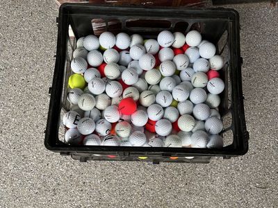 Huge Lot of 150+ Golf Balls + Crate – Callaway, Bridgestone, Wilson & More