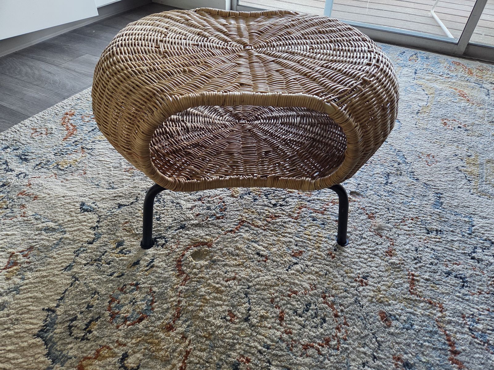 IKEA wicker ottoman with storage, $15