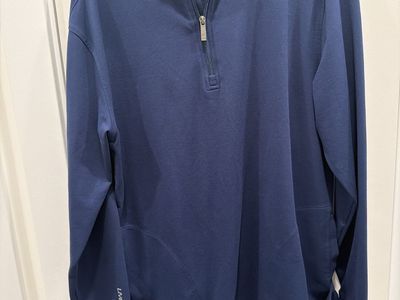 Black Clover Men's Blue Cross Quarter-Zip Pullover Sweatshirt XL