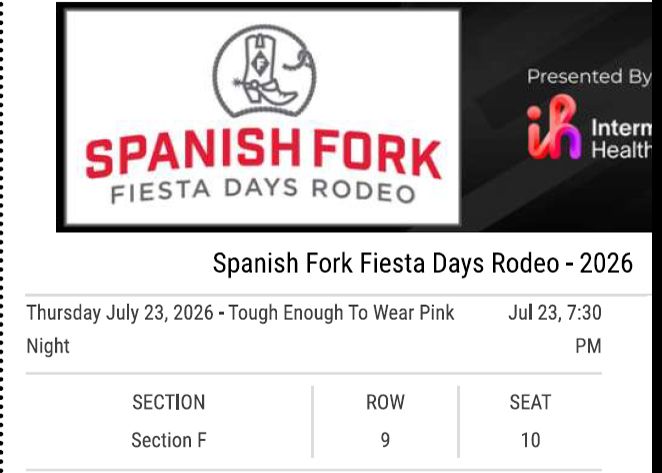 Fiesta Days Thursday July 23 - 4 tickets $35.00 each