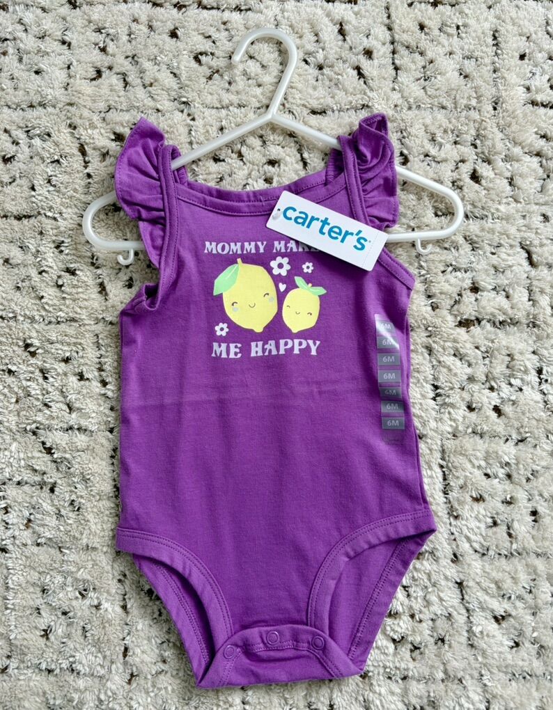 Baby Girl Purple Onesie Size 6M