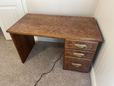 small solid oak desk