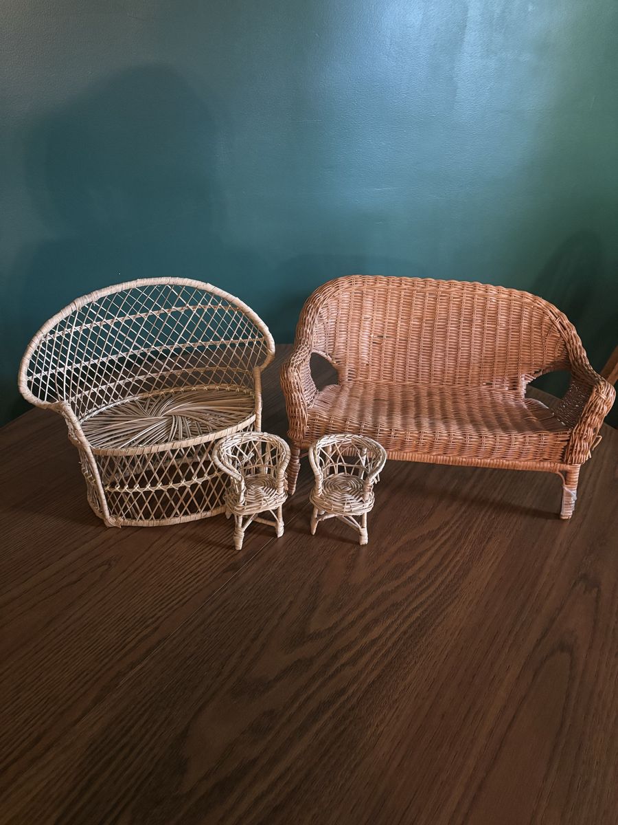 Mini Vintage Wicker Furniture Set