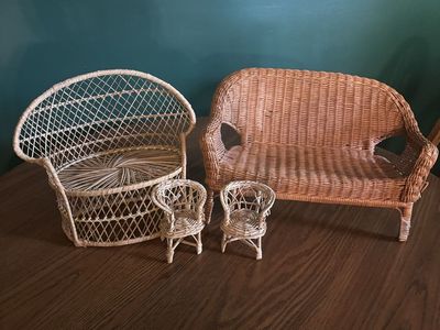 Mini Vintage Wicker Furniture Set