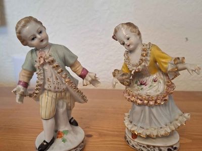 Boy and Girl Dancing China Figurine 1952