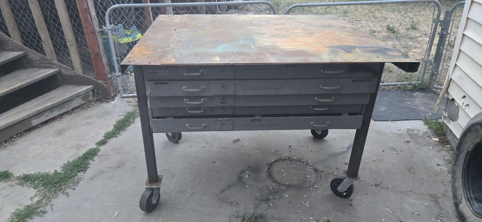 4ft steel table