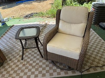 Two High Backed Rocking Swivel Chairs