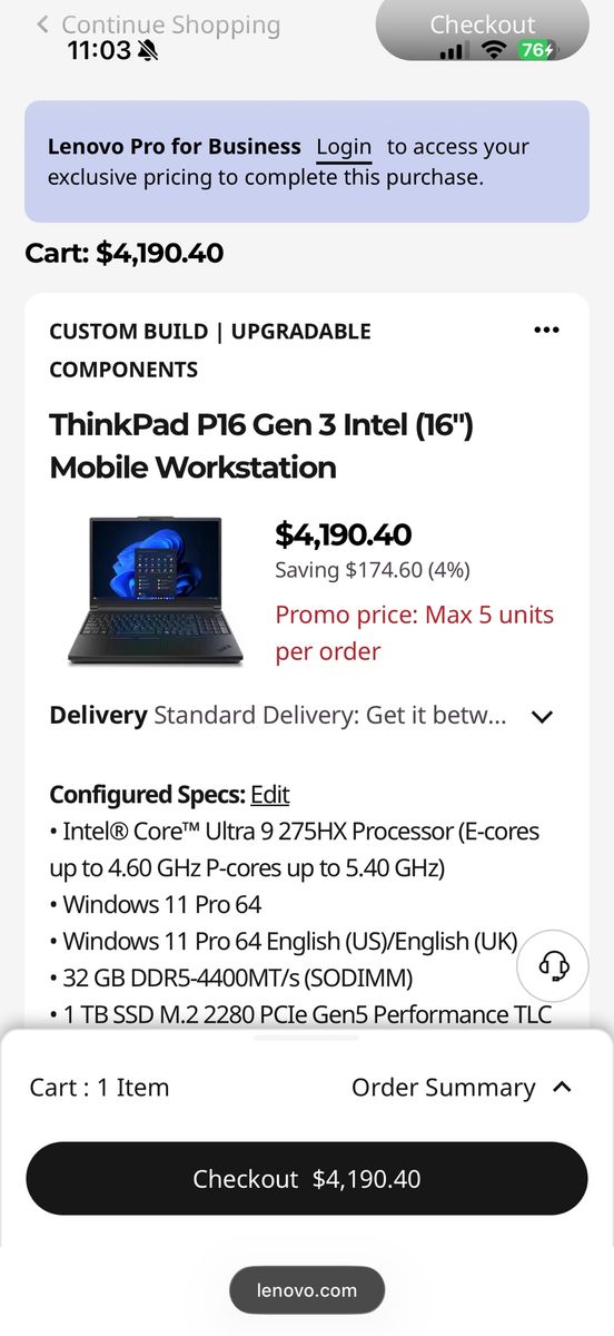 Lenovo ThinkPad P16 Gen 3 Mobile Workstation – Ultra 9 / RTX PRO / 4K 800 Nit