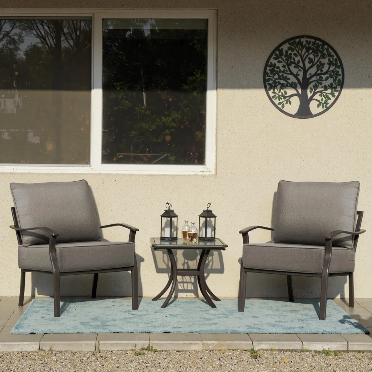 Gray 24"W X 24"DX6.5" Indoor and Outdoor Seat Cushions