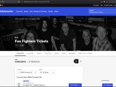 Foo Fighters: Vegas @ Allegiant - TAKE COVER TOUR 2026