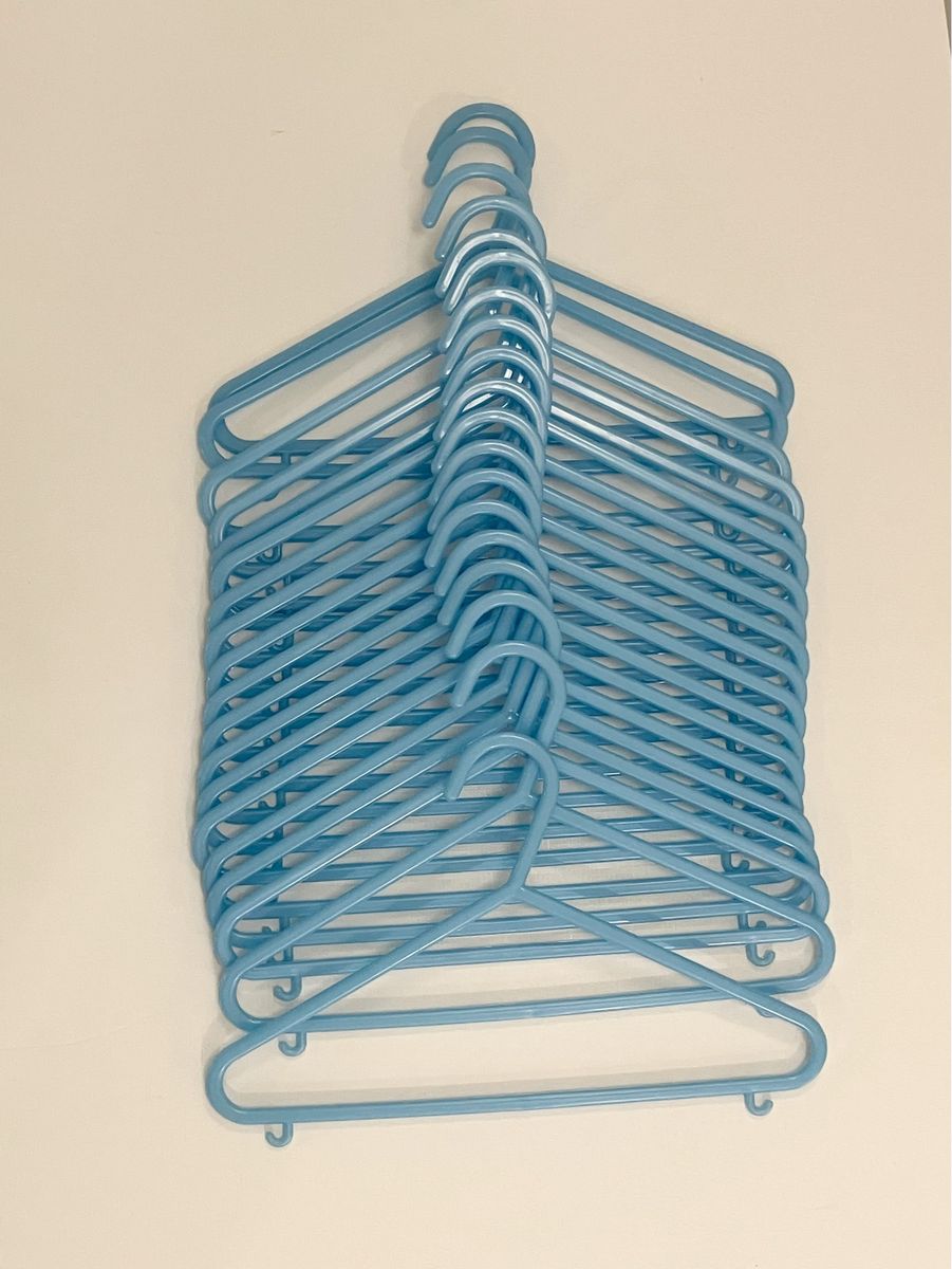 Set of 19 Kids Blue Plastic Clothes Hangers