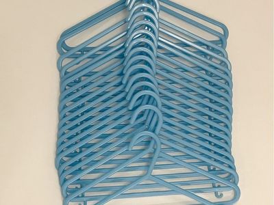 Set of 19 Kids Blue Plastic Clothes Hangers