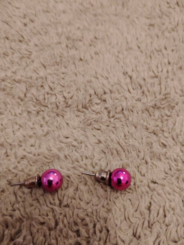 Pink Ball Stud Earrings