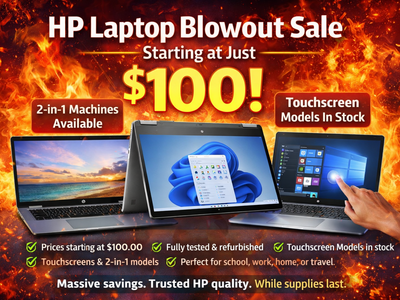 HP Laptop Blowout Sale – Starting at Just $100!
