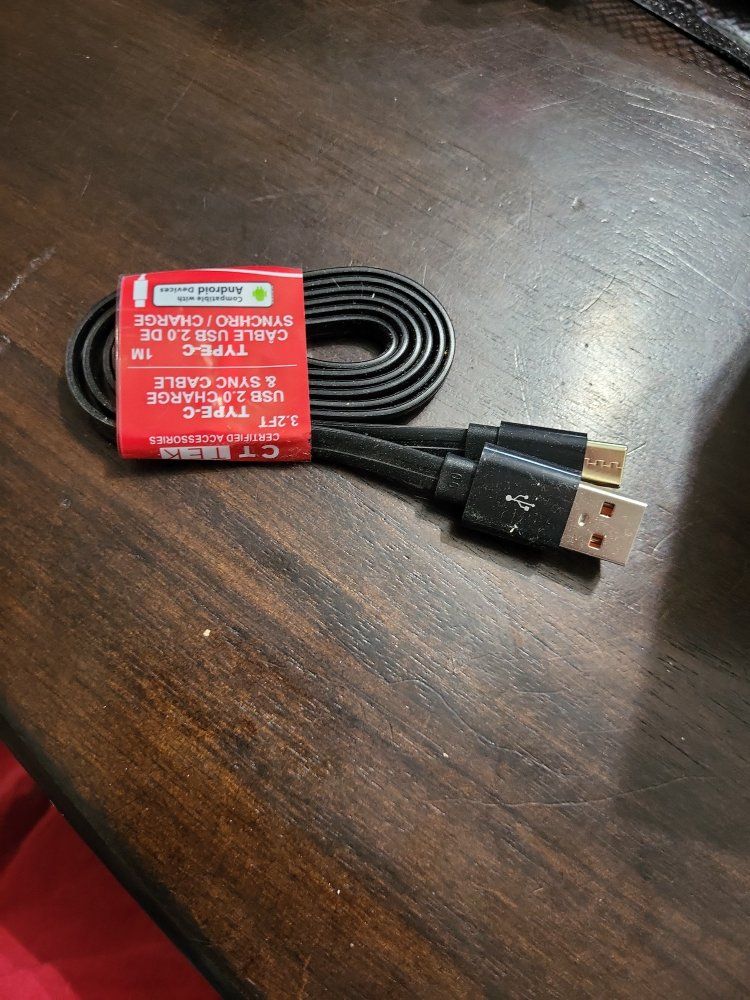 CT TEK Type-C USB 2.0 Charge & Sync Cable 3.2ft (1M) for Android Devices - Black
