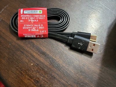 CT TEK Type-C USB 2.0 Charge & Sync Cable 3.2ft (1M) for Android Devices - Black