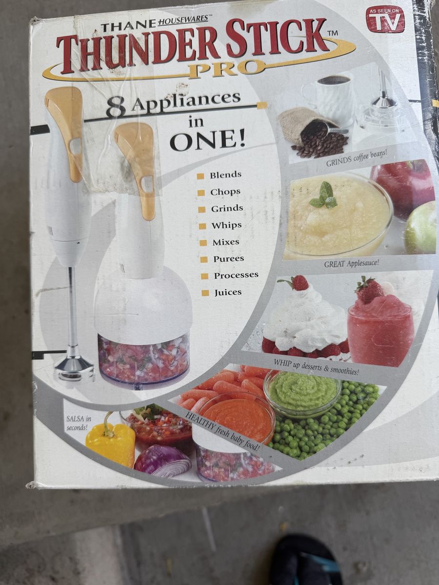 Thane Thunder Stick Pro Immersion Hand Blender - 8-in-1 Food Processor, Grinder, Juicer