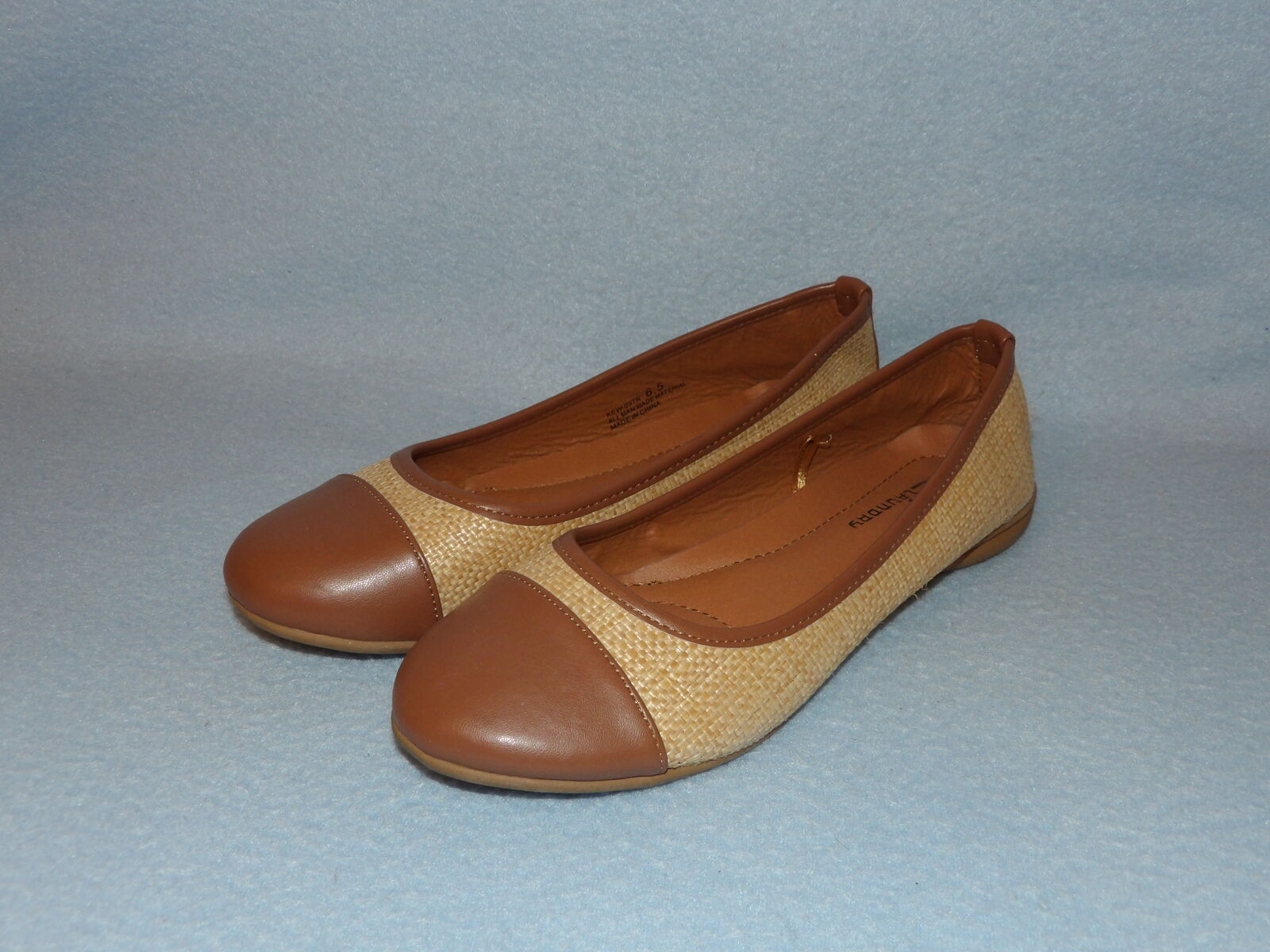 Women's Brown Brown Wicker/Faux Leather Slip On Shoes Size 6.5 By CL Laundry