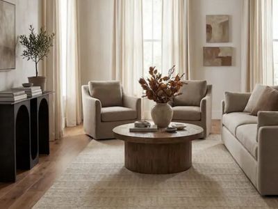 NEW 8' x 10' Modern Beige Area Rug – Made in Turkey (Unopened)