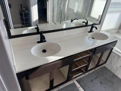 Double Bathroom Sink Top and Mirror