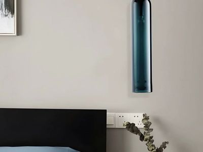 NEW Modern Dark Green Glass Pendant Light with Brushed Gold Hardware