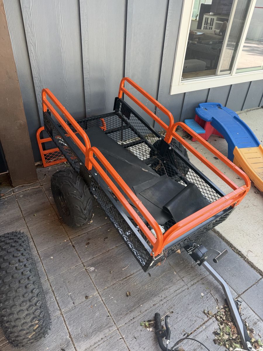 Vevor Steel Heavy-Duty ATV dump trailer garden