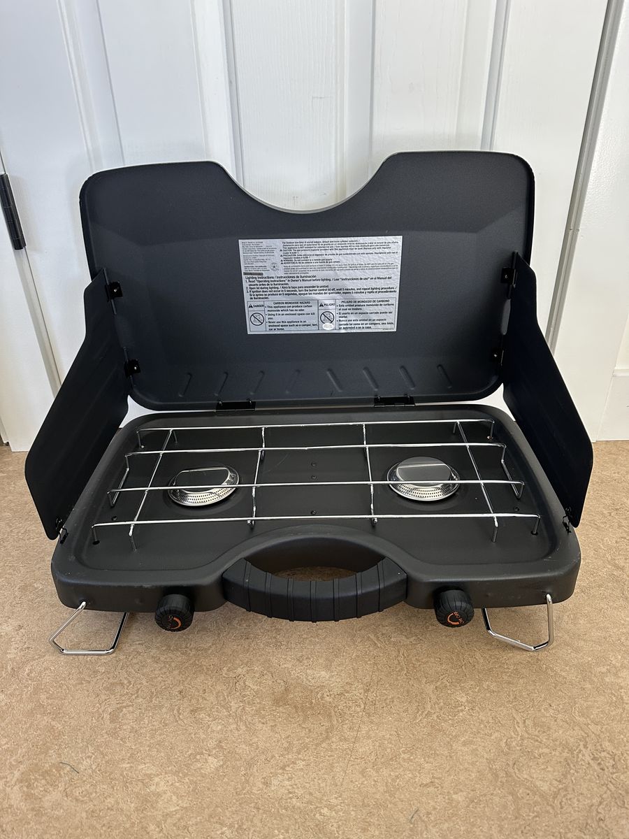 New 2- Burner Stove For Camping or Home Use