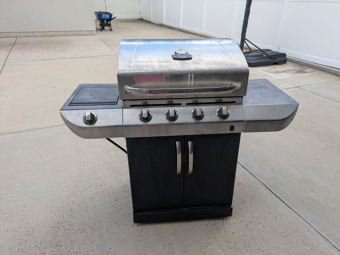 Char-Broil Stainless Steel 4-Burner Gas Grill with Side Burner