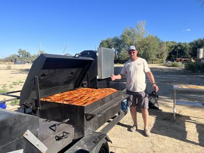 Large wood smoker.
