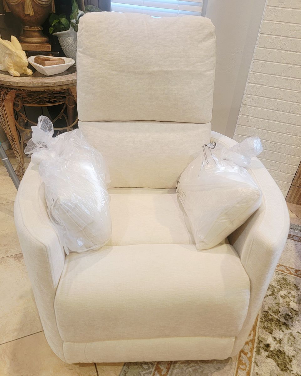 New Assembled Modern Cotton Chenille Fabric Power Recliner Chair