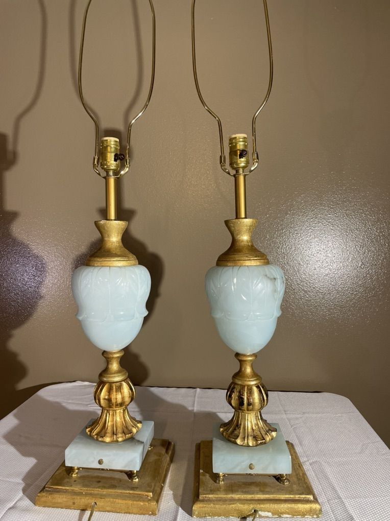 Vintage Alibaster Table Lamps (2)