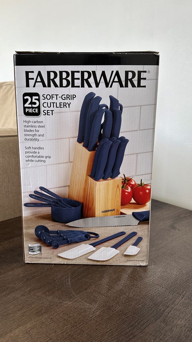 NEW - Farberware Soft Grip Cutlery Set Knife – 25 Pieces