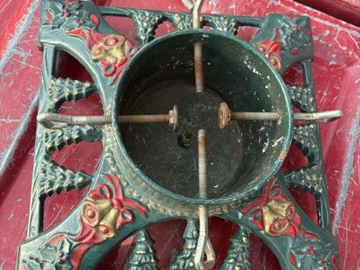Vintage Cast Iron Christmas Tree Stand - Heavy Duty Holiday Decor Innova