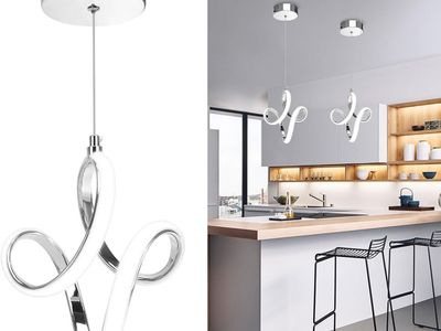 1PK Modern Led Pendant Light 5500K Cold White (Chrome)
