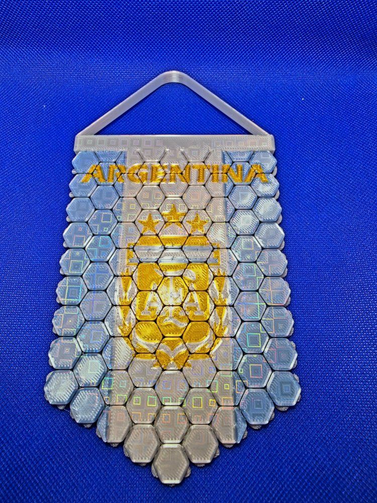 Argentina Flag Hexagonal Textured Wall Hanging Decor