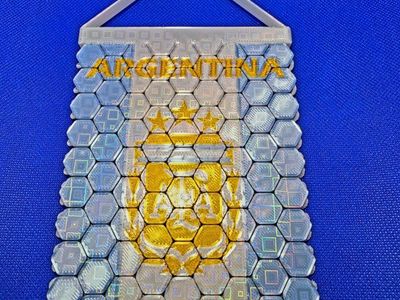 Argentina Flag Hexagonal Textured Wall Hanging Decor