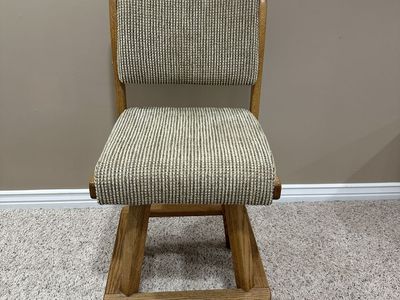Fabric Swivel Oak Barstool - Chair