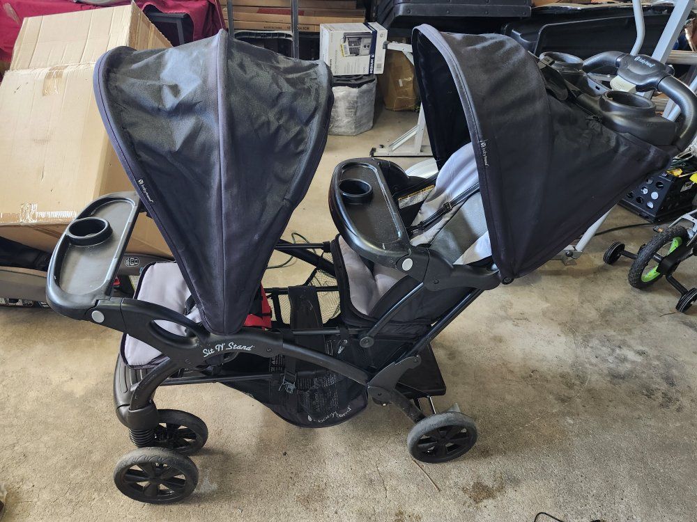 Baby Trend Sit N' Stand Double Stroller - Black/Gray
