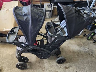 Baby Trend Sit N' Stand Double Stroller - Black/Gray