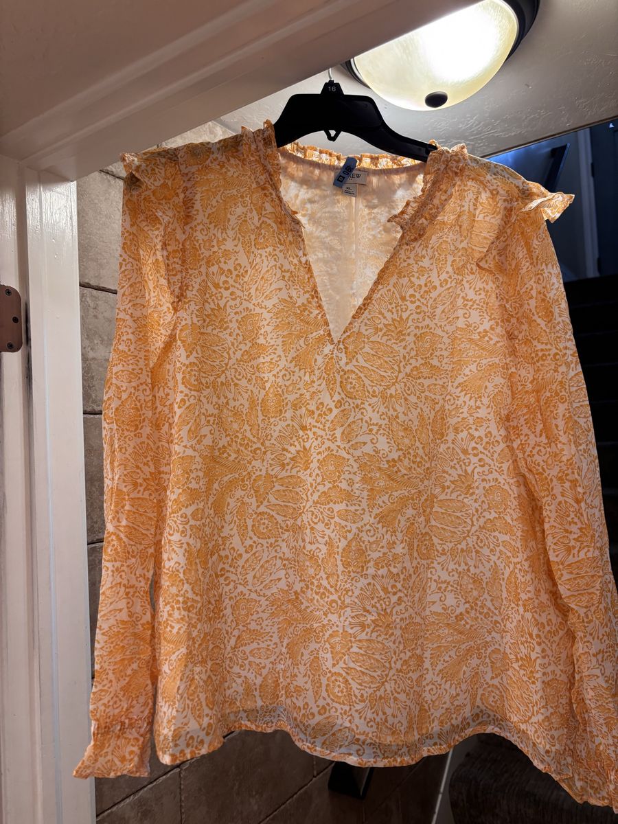 Darling Women’s J Crew Yellow Blouse XL 