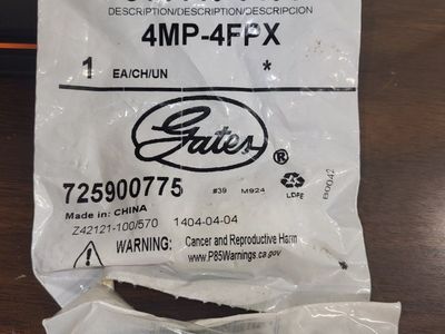 Gates G60140-0404 4MP-4FPX Hydraulic Hose Fitting, Part No. 725900775, Made in China