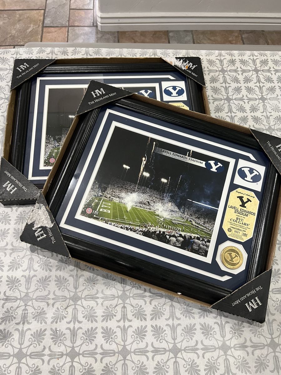 The Highland Mint BYU Cougars Lavell Edwards Stadium Limited Edition Framed Photo & Medallion