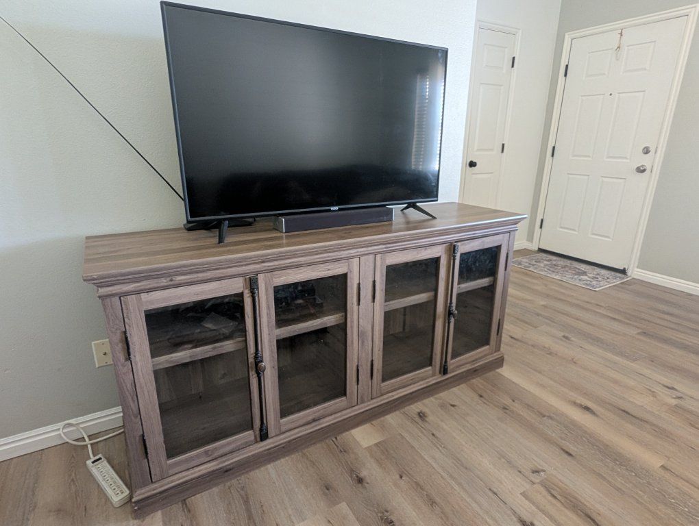 Beautiful rustic farmhouse entertainment stand/shelves