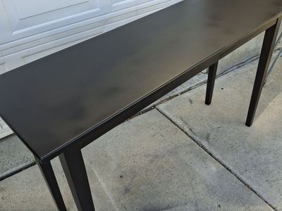 all wood black entry way table