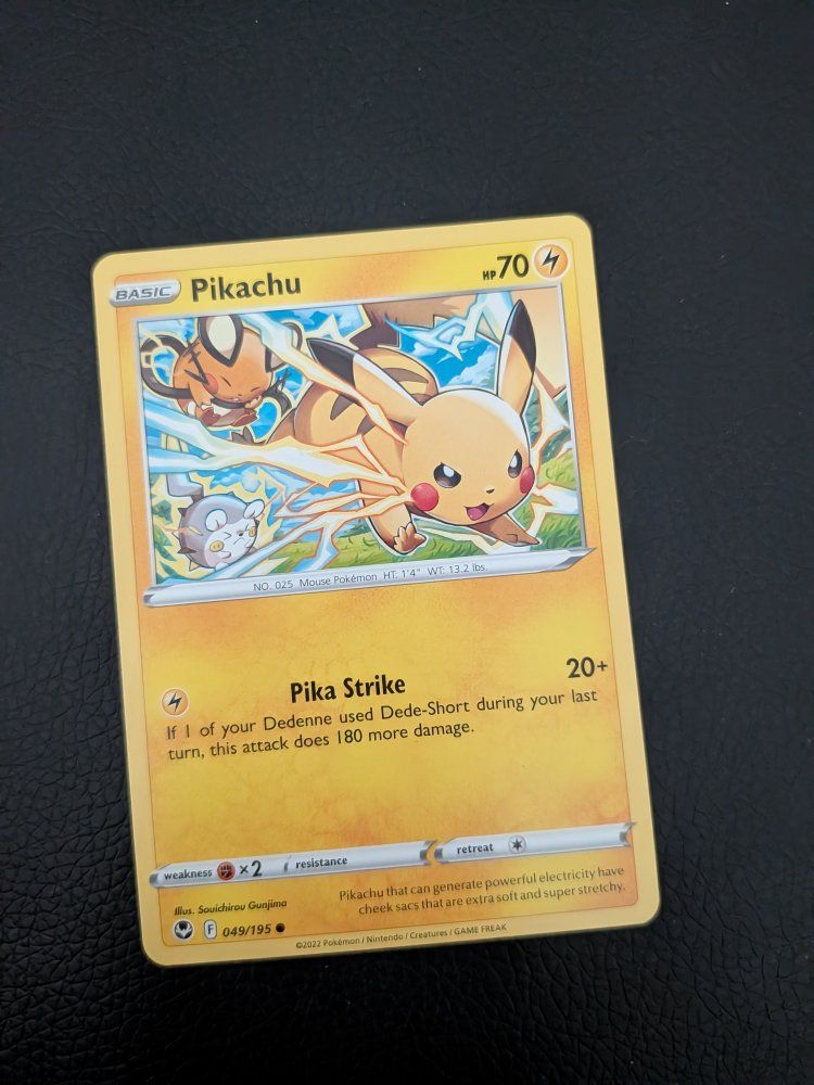 Pokemon TCG Pikachu 049/195 Silver Tempest Common Card 2022