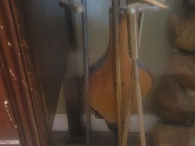 Vintage Brass Duck Head Fireplace Tool Set with Bellows - Fireplace Tools & Accessories. make me a offer.