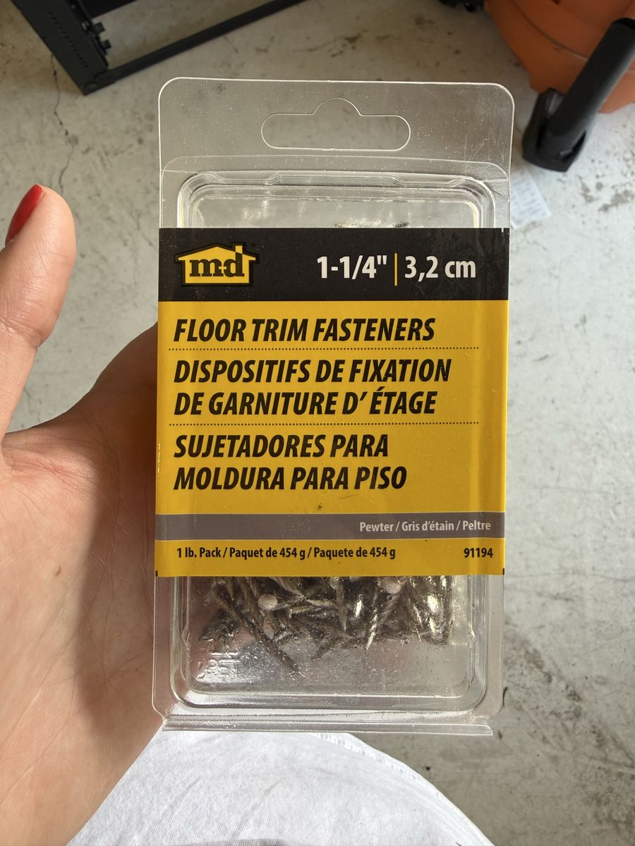 MD 1-1/4" Floor Trim Fasteners - Pewter Gray 1lb Pack (New)