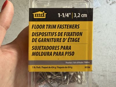 MD 1-1/4" Floor Trim Fasteners - Pewter Gray 1lb Pack (New)