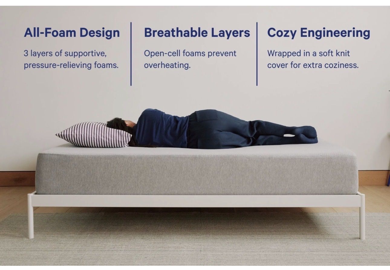 Casper One Twin XL foam mattress + topper